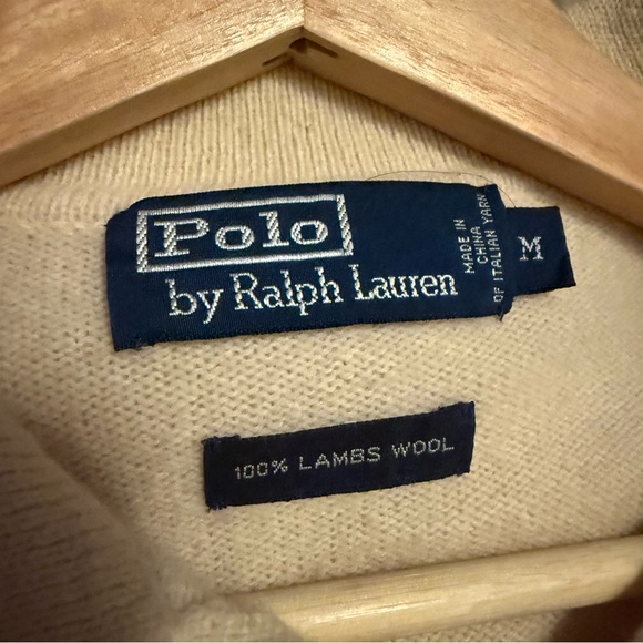 Polo Ralph Lauren long-sleeve knit polo shirt lambswool size M - Picture 9 of 10